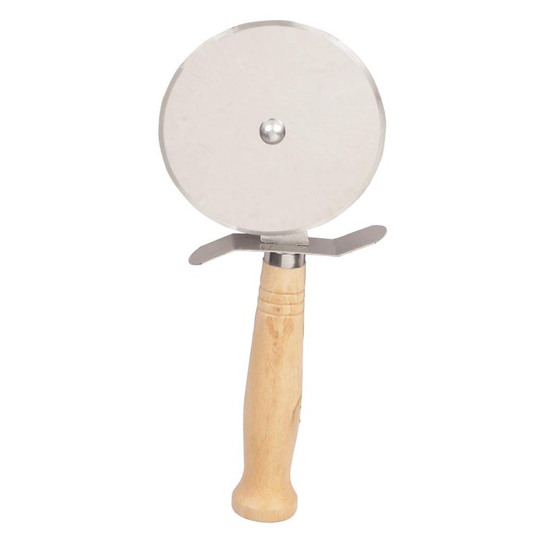 CherryBox Pizza Cutter with Wooden Handle Stainless Steel Big Size Wheel Pizza Cutter 8 cm - Image 5