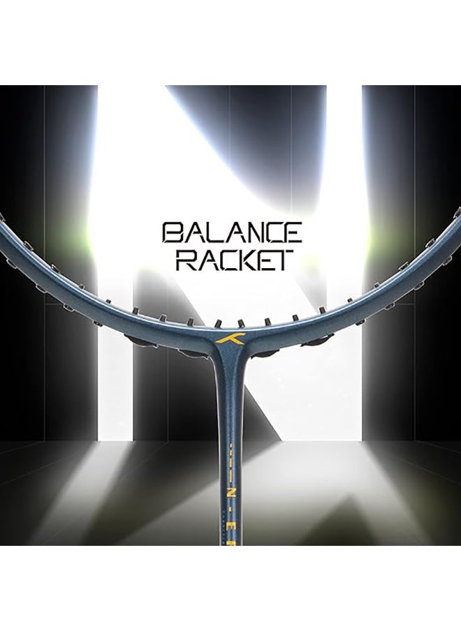 HUNDRED - N-ERGY 80 Carbon Fibre Strung Badminton Racket with Full Racket Cover | For Intermediate Players | 80 grams | Maximum String Tension - 32lbs - Image 1