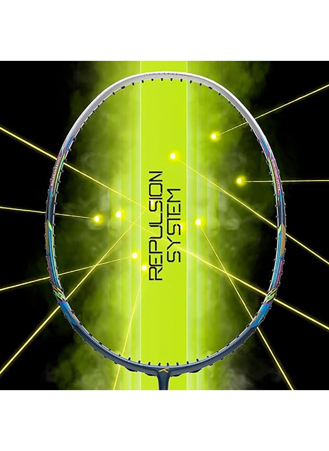 HUNDRED - N-ERGY 80 Carbon Fibre Strung Badminton Racket with Full Racket Cover | For Intermediate Players | 80 grams | Maximum String Tension - 32lbs - Image 1