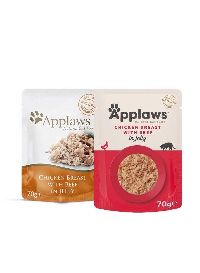 Applaws Chicken Breast with Beef in Jelly Pouch 70 g Wet food for Cats Applaws  - Image 1