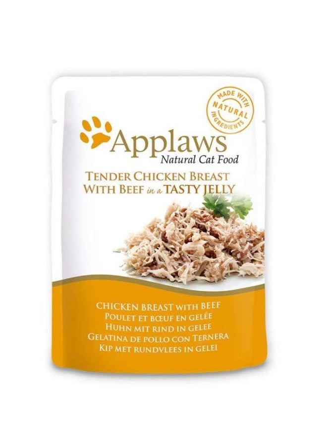 Applaws Chicken Breast with Beef in Jelly Pouch 70 g Wet food for Cats Applaws  - Image 2