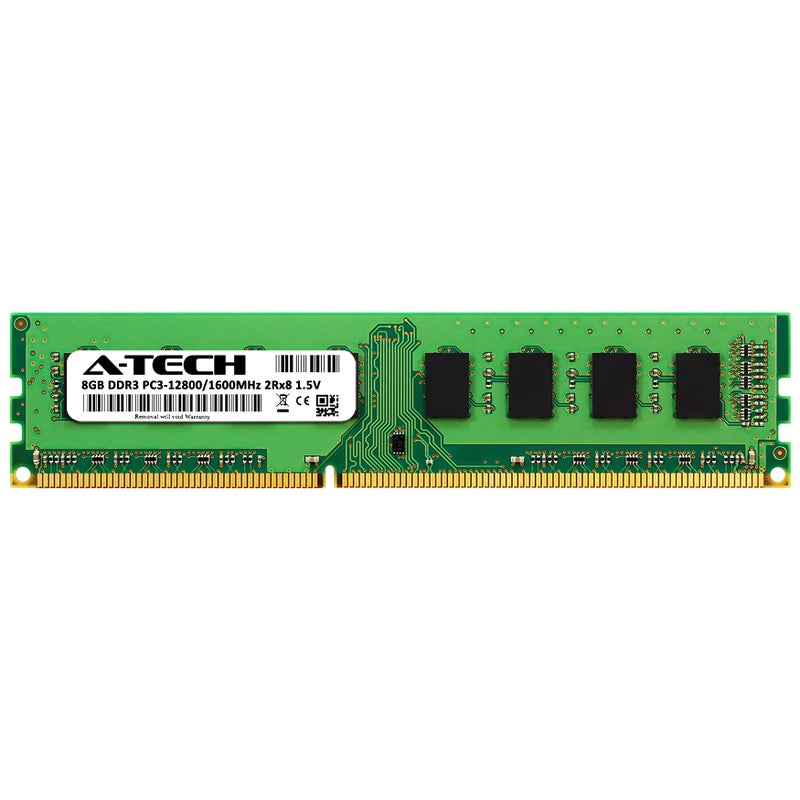 A-Tech 8GB DDR3 1600MHz PC3-12800 CL11 DIMM 2Rx8 1.5V 240-Pin Non-ECC UDIMM Desktop RAM Memory Module - Image 2