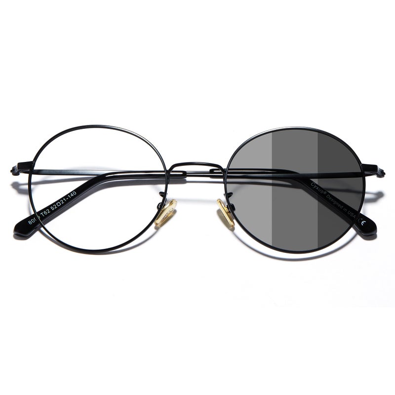 Cyxus Blue Light Blocking Glasses for Men and Women Vintage Round Metal Frame Computer Glasses Anti Blue Light Eyeglasses for Gaming Reading Office Digital Screen Protection Photochromic Black - Image 2