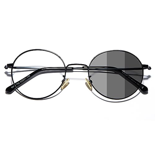 Cyxus Blue Light Blocking Glasses for Men and Women Vintage Round Metal Frame Computer Glasses Anti Blue Light Eyeglasses for Gaming Reading Office Digital Screen Protection Photochromic Black - Image 1