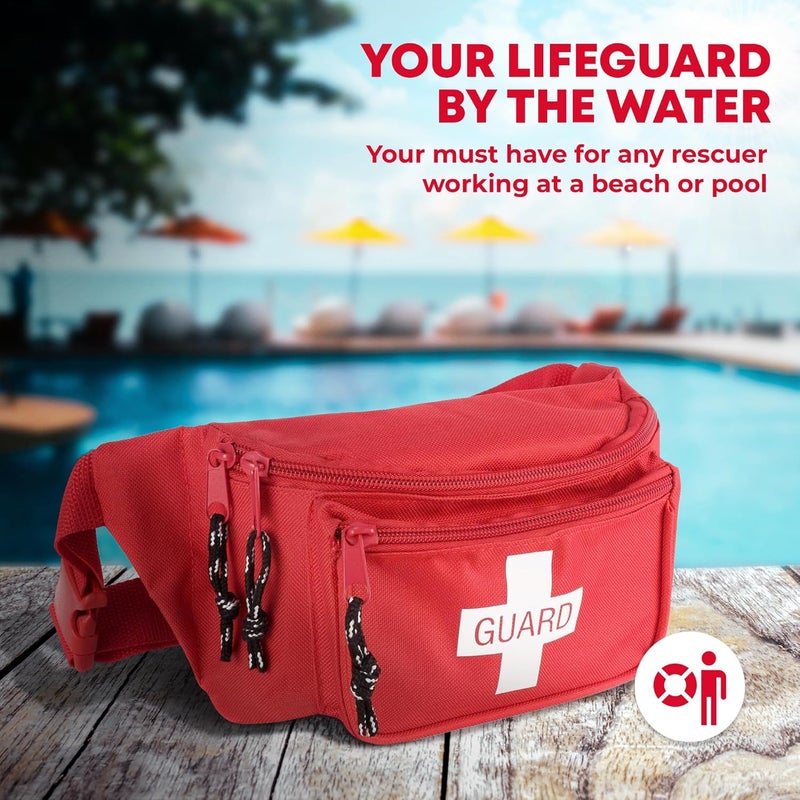 Ever Ready First Aid حقيبة خصر مجهزة بالكامل مع مجموعة إسعافات أولية مكونة من 72 قطعة مع أقنعة CPR للبالغين والرضع - Image 2