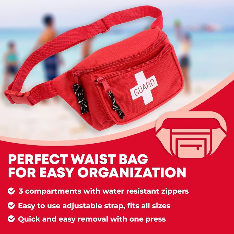 Ever Ready First Aid حقيبة خصر مجهزة بالكامل مع مجموعة إسعافات أولية مكونة من 72 قطعة مع أقنعة CPR للبالغين والرضع - Image 4