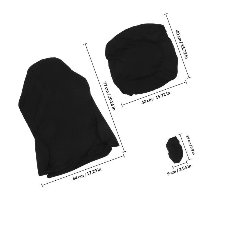 1 Set Stretchable Desk Chair Cover Set with Gaming Chair Arm Rest Covers and Office Chair Seat Cover for and Comfort Black - Image 2