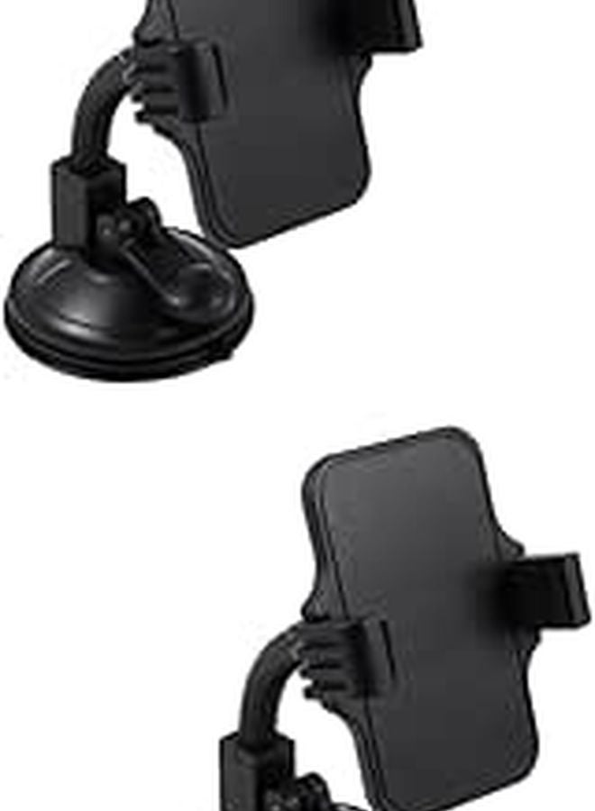 2 Pcs Black Rotating Cup Phone Holder For Car Dashboard Multi Functional Stand - Image 1