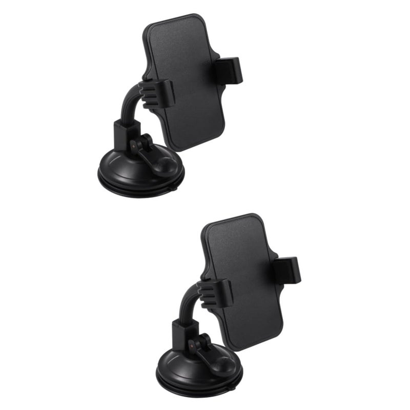 2 Pcs Black Rotating Cup Phone Holder For Car Dashboard Multi Functional Stand - Image 2