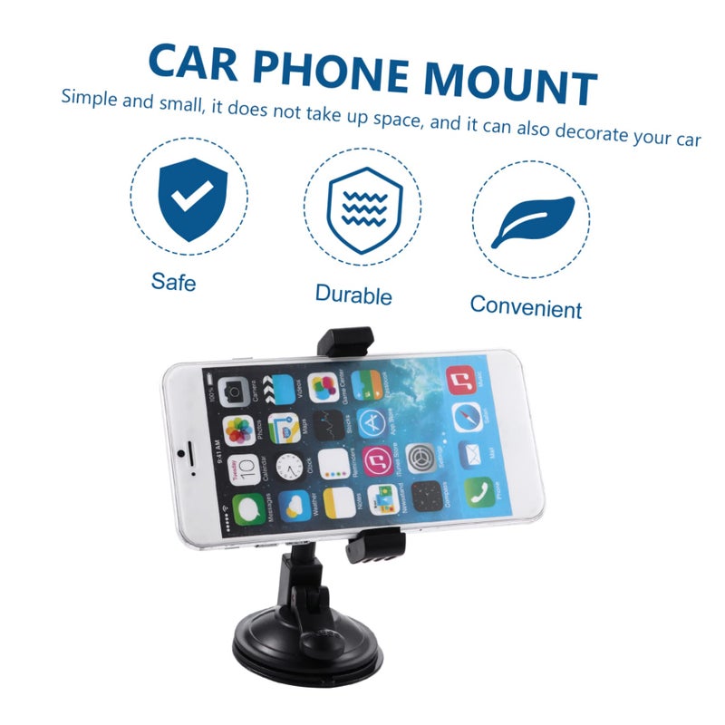 2 Pcs Black Rotating Cup Phone Holder For Car Dashboard Multi Functional Stand - Image 5