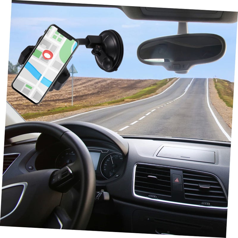 2 Pcs Black Rotating Cup Phone Holder For Car Dashboard Multi Functional Stand - Image 3