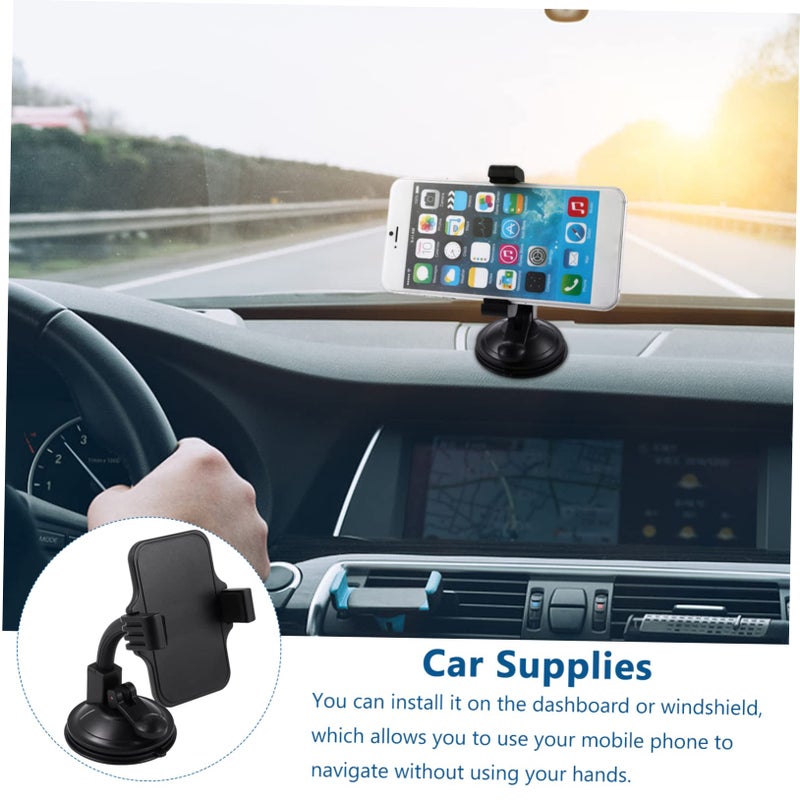 2 Pcs Black Rotating Cup Phone Holder For Car Dashboard Multi Functional Stand - Image 4