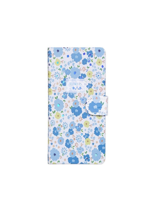 إتسي-بيتسي دفتر ملاحظات صغير الحجم، ذو غلاف مقوى وحواف مسطرة، مطبوع عليه رسومات زهور زرقاء، مقاس A6، 224 صفحة، مع إغلاق مغناطيسي. - Image 2
