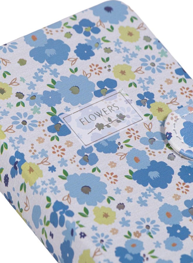 إتسي-بيتسي دفتر ملاحظات صغير الحجم، ذو غلاف مقوى وحواف مسطرة، مطبوع عليه رسومات زهور زرقاء، مقاس A6، 224 صفحة، مع إغلاق مغناطيسي. - Image 3