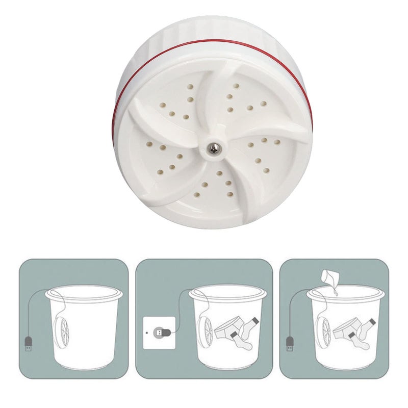 Dpofirs Portable Washing Machine, USB Powered Mini Washing Machine Small Portable Compact Laundry Counter Top Washer30 Mins Washing for Travel Business, Energy and Space Saving - Image 4