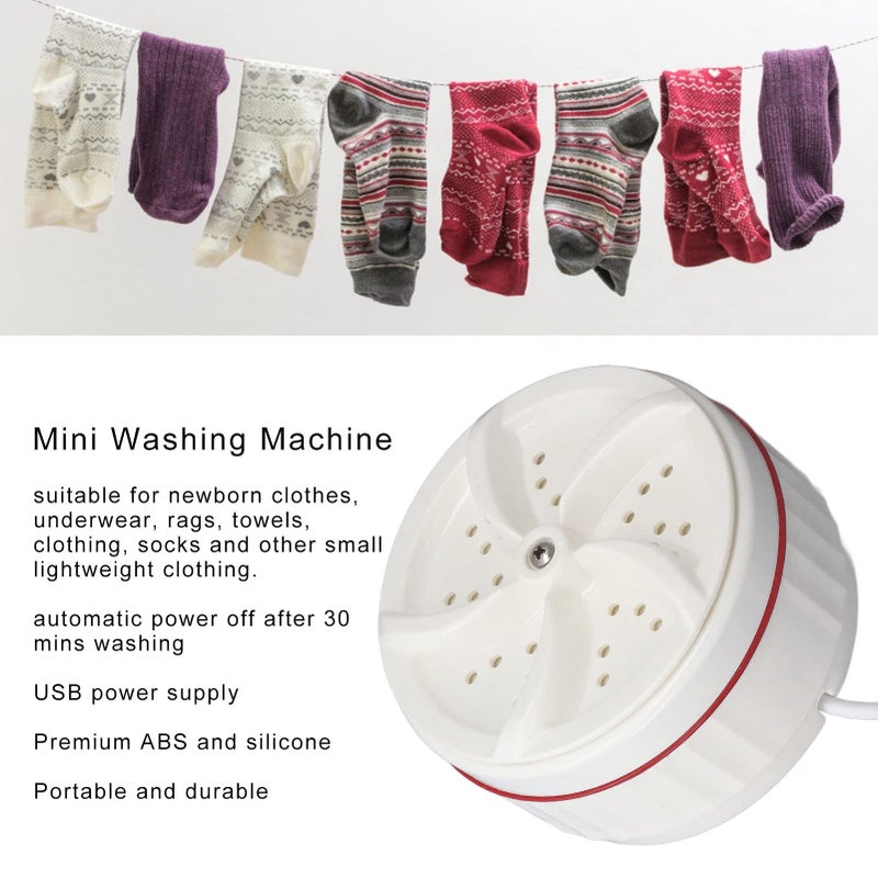 Dpofirs Portable Washing Machine, USB Powered Mini Washing Machine Small Portable Compact Laundry Counter Top Washer30 Mins Washing for Travel Business, Energy and Space Saving - Image 5