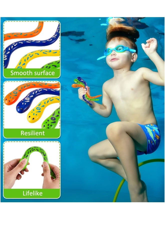 8 Pcs Pool Diving Toys, Water Snake Underwater Swimming Pool Toys, Training Dive Toys for Toddlers, Teens, and Adults, Bath Catch Game - Image 1