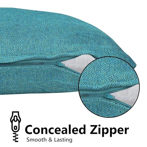 Yellow Weaves Jute Texture Cushion Covers, 16 X 16 Inches, Blue, Set of 5, 250 TC - Image 5