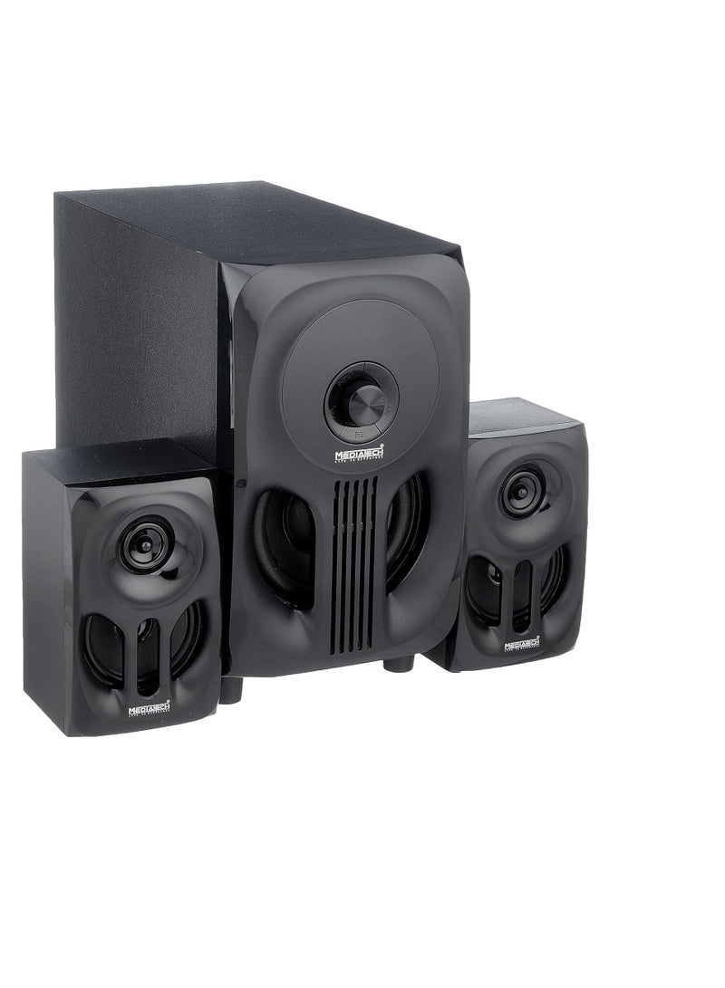 Media Tech Bluetooth Subwoofer, 3 Units, with Remote Control Black - MT-330