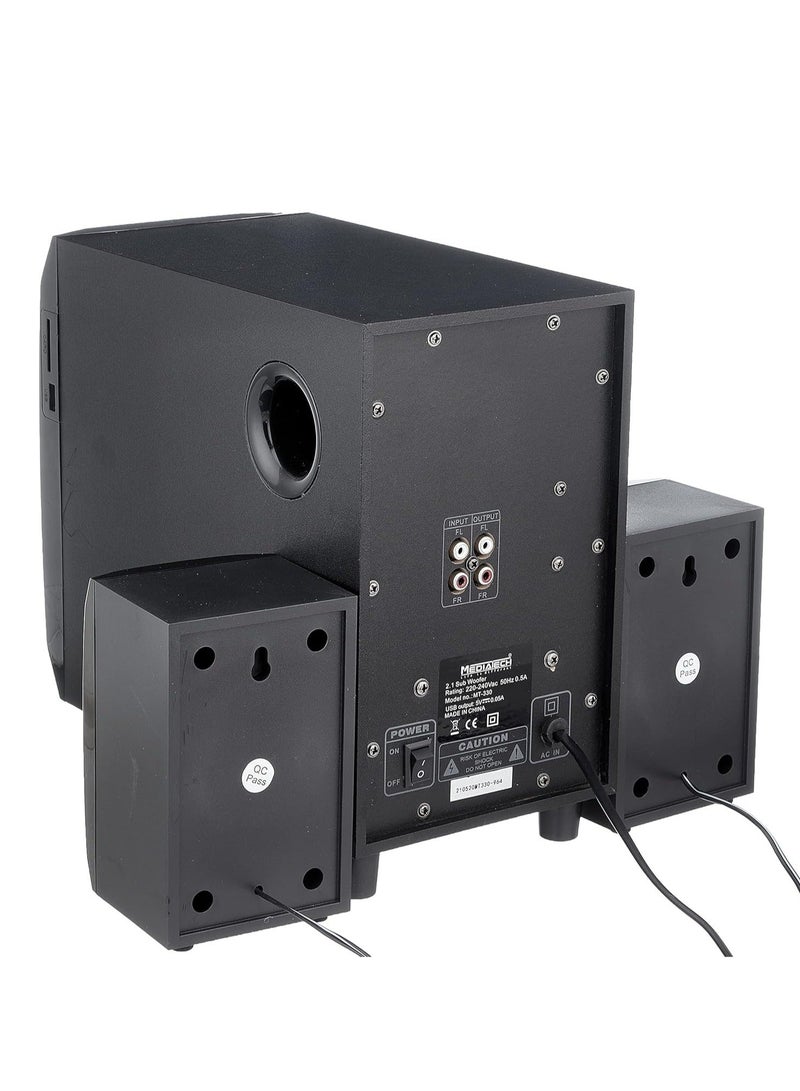 Media Tech Bluetooth Subwoofer, 3 Units, with Remote Control Black - MT-330