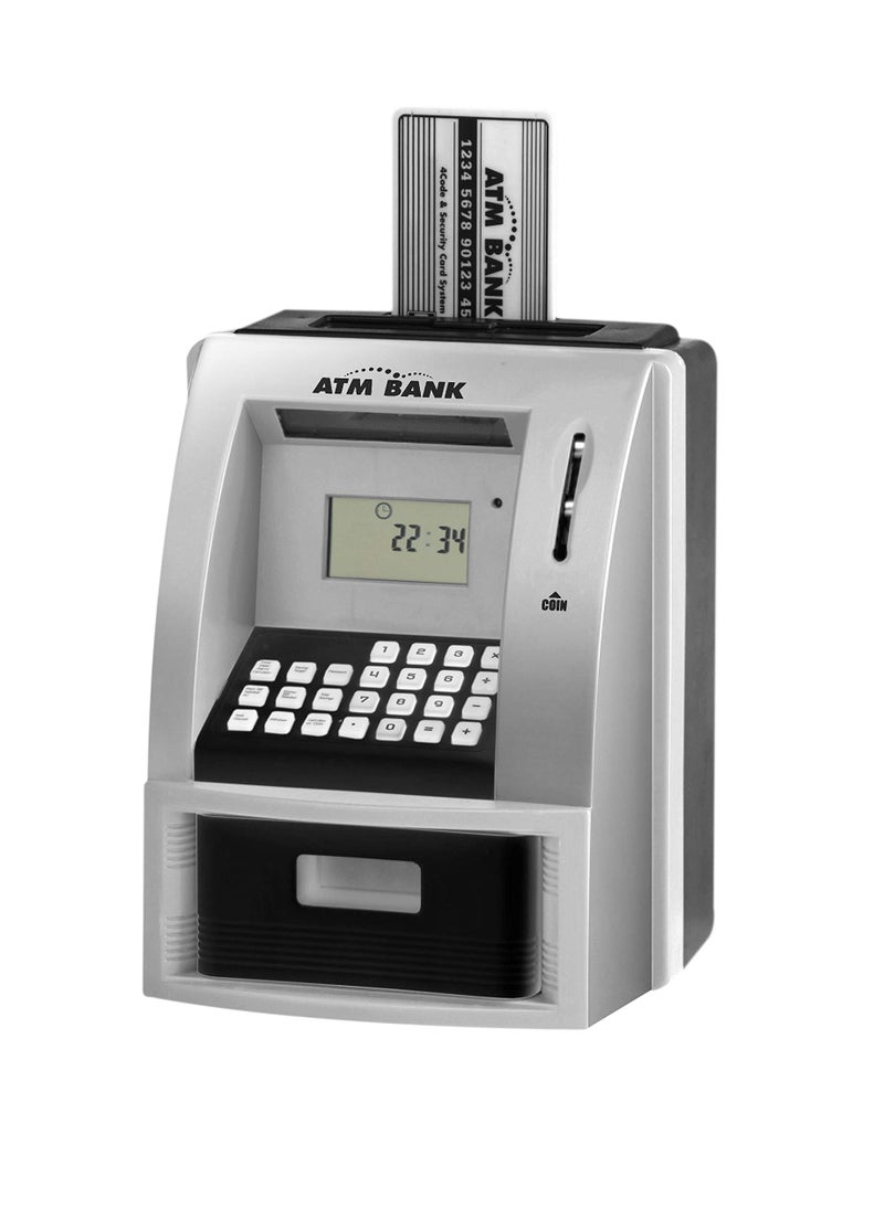 Toy Talking ATM Bank ATM Machine Savings Bank for Kids Works like a Real one Deposit Withdraw Debit Card Saving Target Timer and Clock