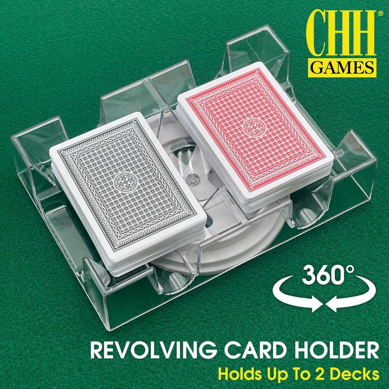 CHH Dual Deck Revolving Card Holder - Clear Plastic Tray for Card Games - Image 2