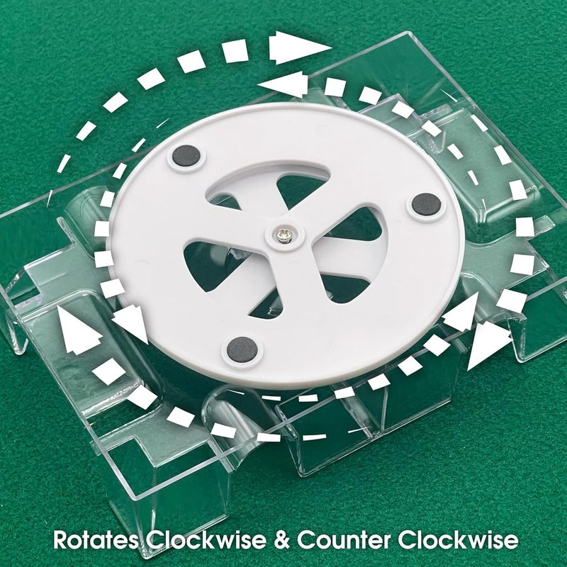 CHH Dual Deck Revolving Card Holder - Clear Plastic Tray for Card Games - Image 5