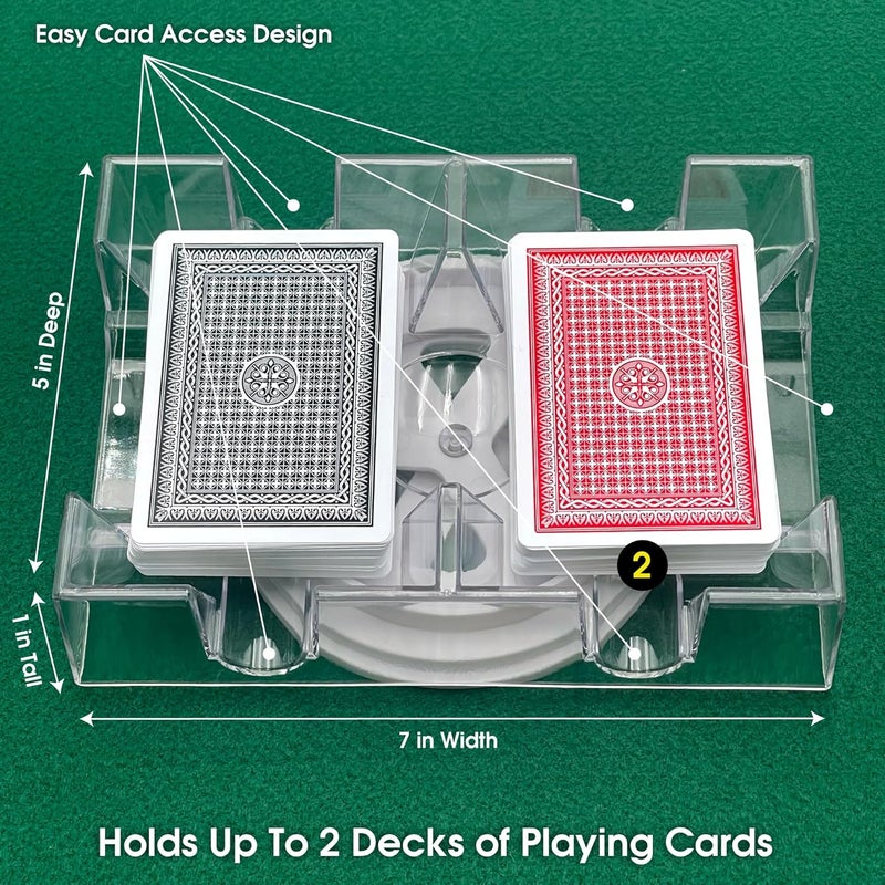 CHH Dual Deck Revolving Card Holder - Clear Plastic Tray for Card Games - Image 4