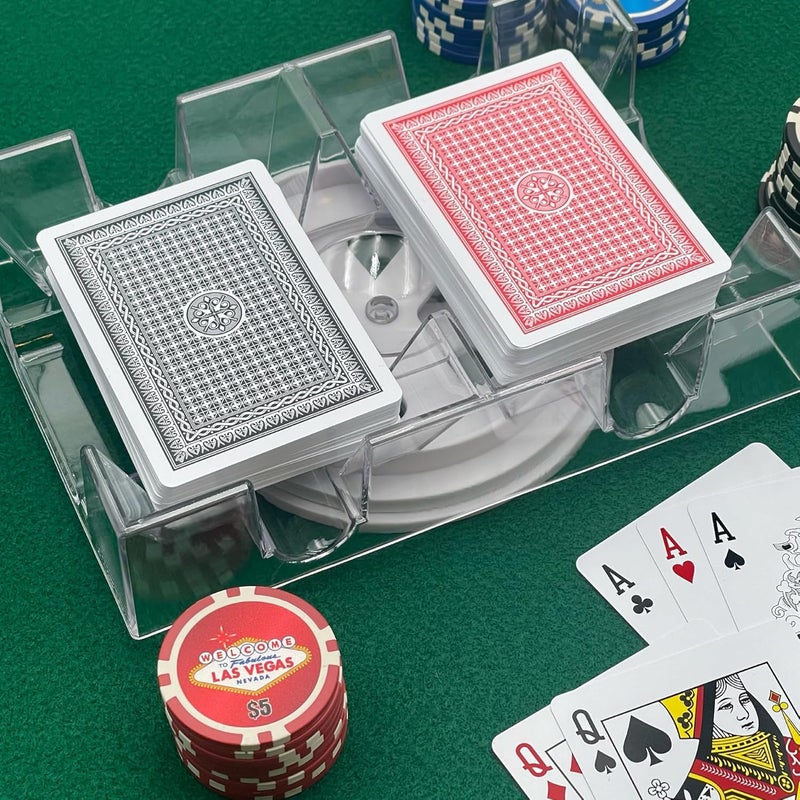 CHH Dual Deck Revolving Card Holder - Clear Plastic Tray for Card Games - Image 3