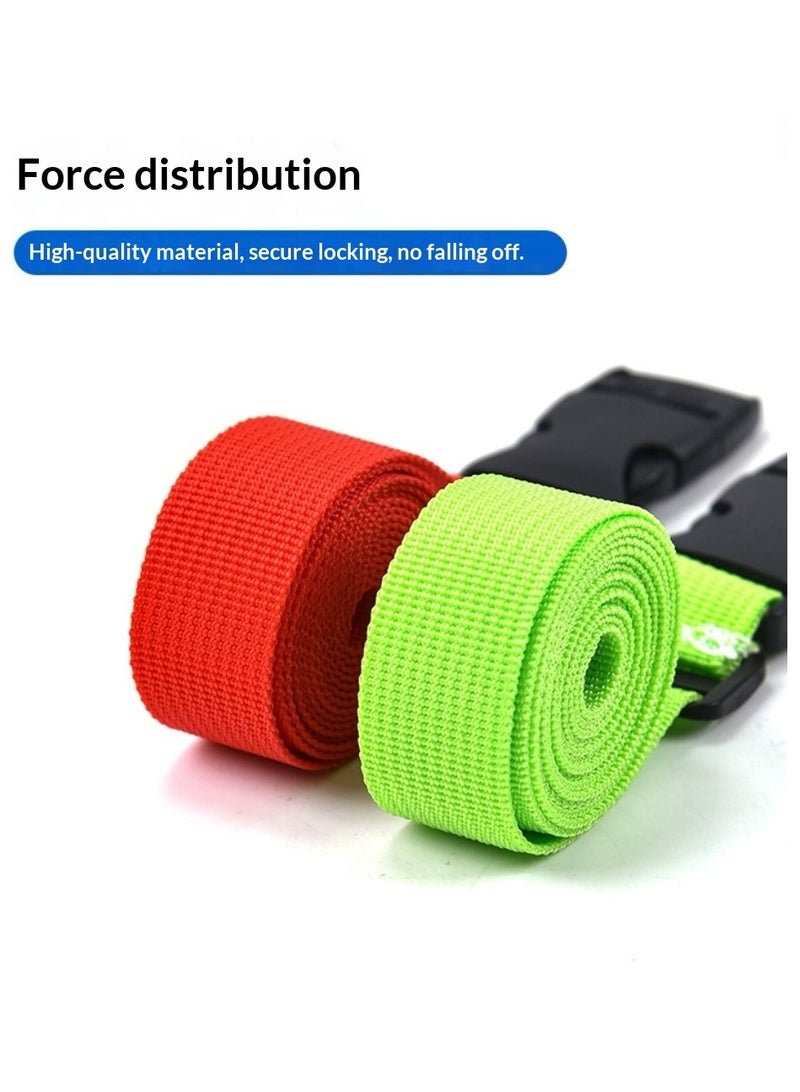 عبوة من قطعتين من أحزمة الأمتعة، مزودة بإبزيم قابل للتعديل، لون أخضر. - Image 4