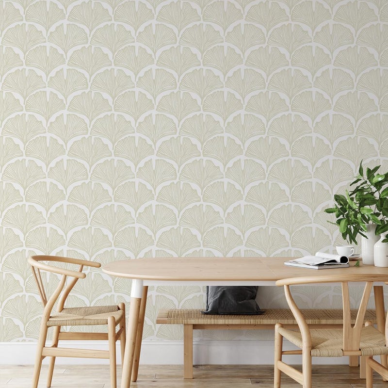 Tempaper x Novogratz Waverly White Feather Palm Removable Peel and Stick Wallpaper, 20.5 in X 9 ft, Made in The USA - Image 2