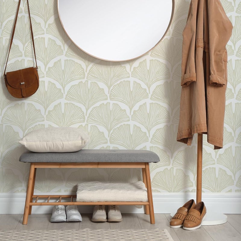 Tempaper x Novogratz Waverly White Feather Palm Removable Peel and Stick Wallpaper, 20.5 in X 9 ft, Made in The USA - Image 3
