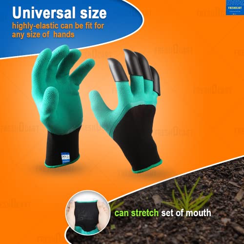 FreshDcart Gloves for Gardening Work – Heavy Duty Washable Gardening Gloves for Home Garden Use with ABS Claws on Right Hand Fingertips for Digging (Free Size, Green, Pack of 1) - Image 4