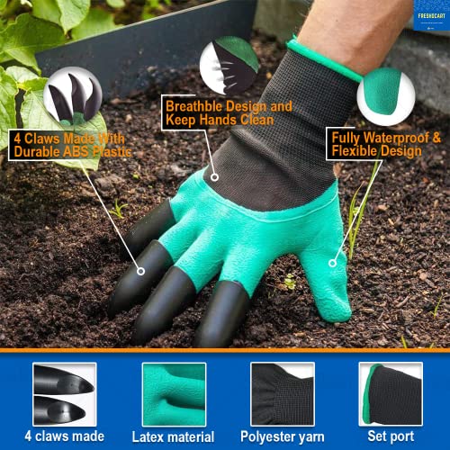 FreshDcart Gloves for Gardening Work – Heavy Duty Washable Gardening Gloves for Home Garden Use with ABS Claws on Right Hand Fingertips for Digging (Free Size, Green, Pack of 1) - Image 5