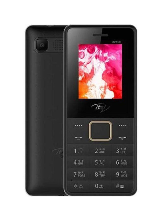 إيتيل هاتف iTel 2160 ثنائي الشريحة باللون الأسود وسعة 4 ميجابايت ويدعم الجيل الثاني (2G) - الإصدار الدولي - Image 1