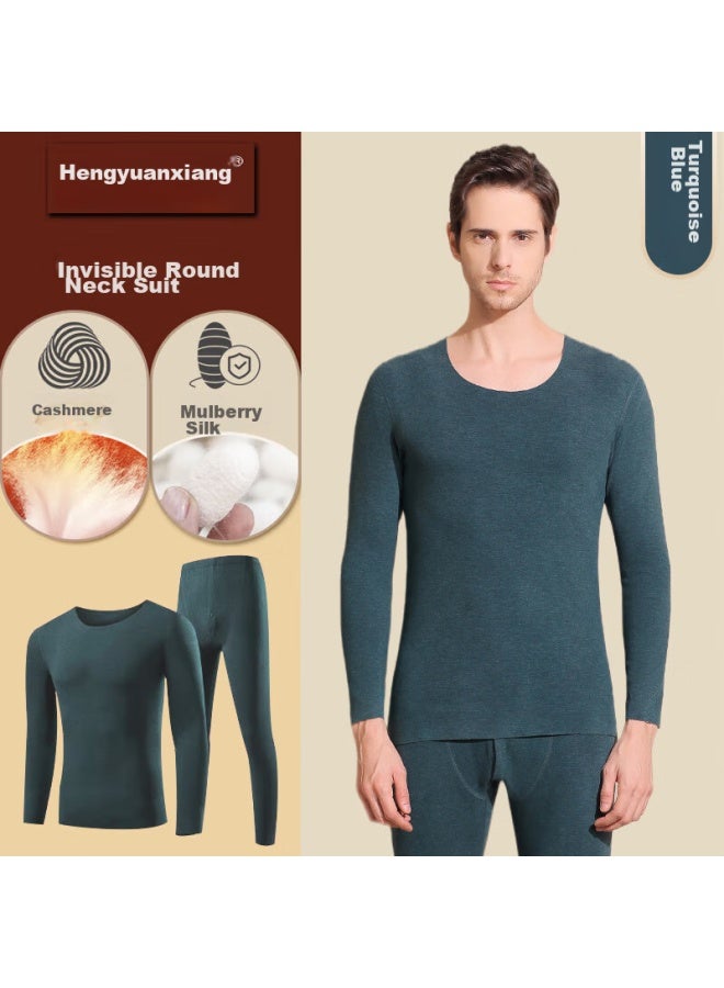 Hengyuanxiang Hengyuanxiang [winter Bestseller] Seamless Thermal Underwear, Men's And Women's Wool And Silk Autumn Top And Bottom, Slim-fit Base Layer Set - Image 1