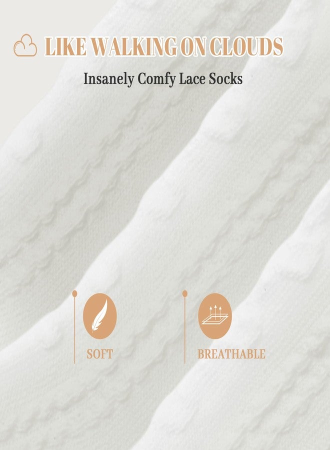 Komorebi Ruffle Socks Woman-Lace Frilly Socks Women-Soft Cotton Cute Sock for Women Girls Yellow 1 Pack - Image 5