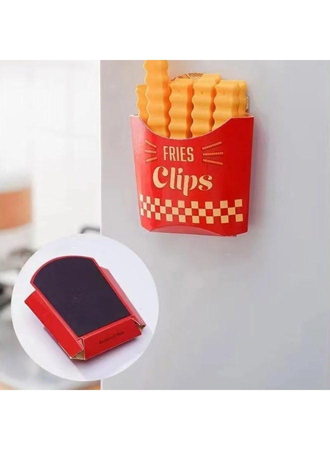 Goolsky 12pcs Potato Chip-Shaped Seal Clips and Snack Storage Box Set - Perfect for French Fries, Kitchen Freshness Preservation, and Refrigerator Organization  - Image 2