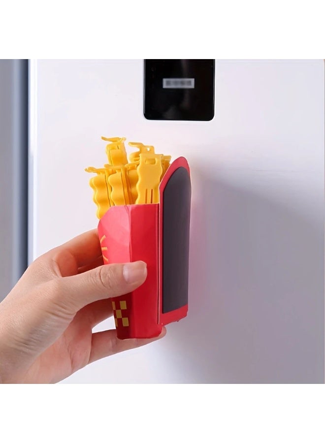 Goolsky 12pcs Potato Chip-Shaped Seal Clips and Snack Storage Box Set - Perfect for French Fries, Kitchen Freshness Preservation, and Refrigerator Organization  - Image 5