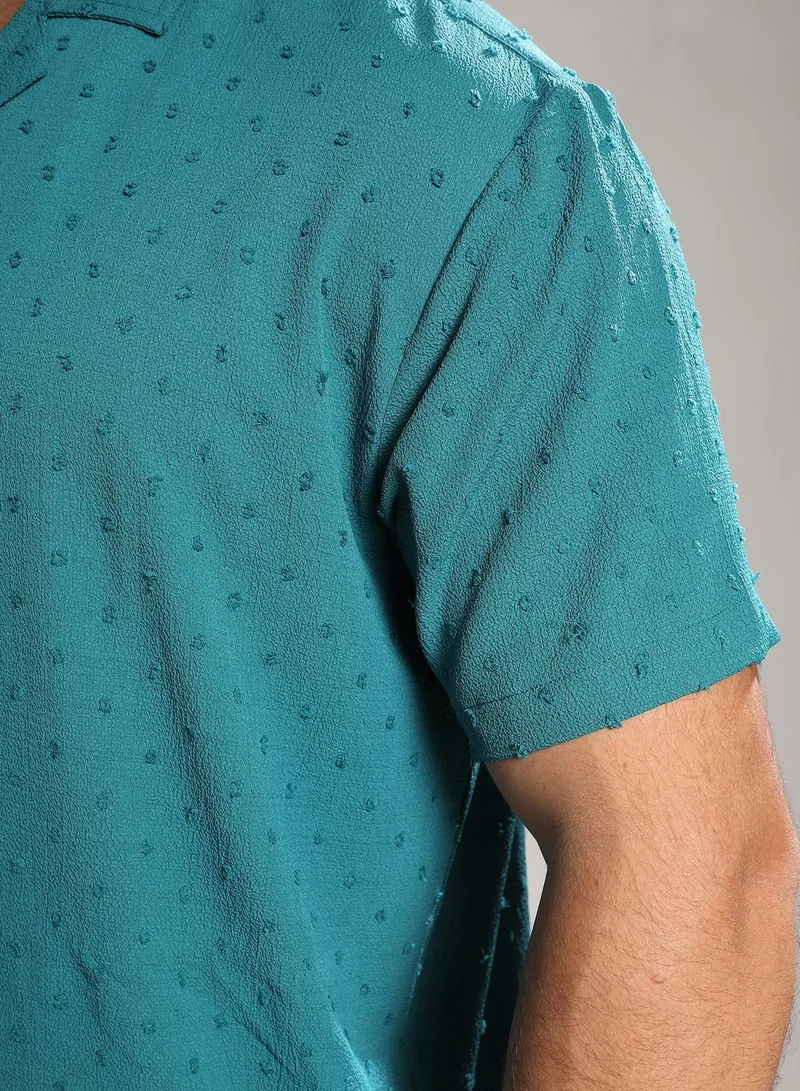 Instafab Plus  Self-Design Pom-Pom Shirt for Men | Best Price UAE