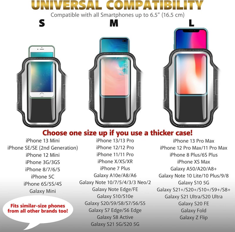 Tribe Running Phone Holder Armband. iPhone & Galaxy Cell Phone Sports Arm Bands for Women, Men, Runners, Jogging, Walking, Exercise & Gym Workout. Fits All Smartphones. Adjustable Strap, CC/Key Pocket - Image 4