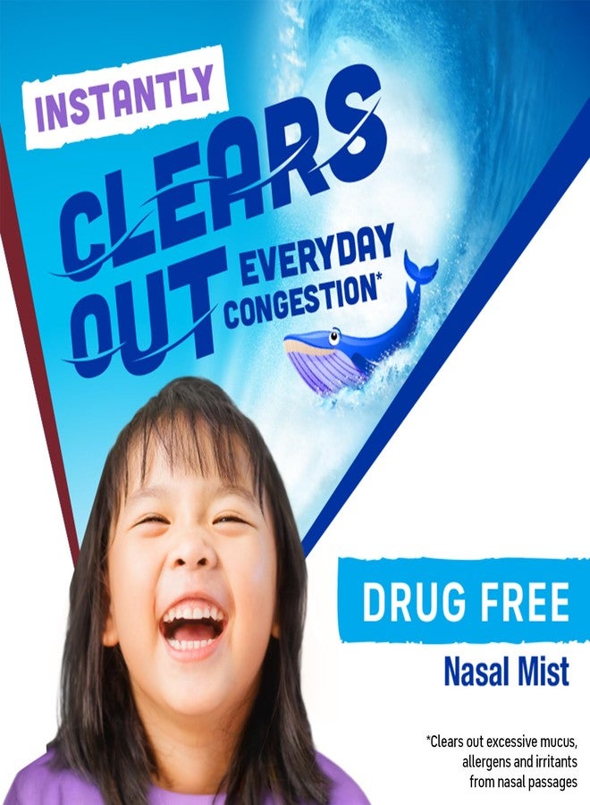 AFRIN Moisturizing Children’s Saline Mist for Everyday Nasal Congestion and Dry Nose, Isotonic Seawater Saline Nasal Rinse with Gentle Mist Soft Tip Nozzle, Drug Free Sinus Rinse for Dry Nose, 5 oz - Image 2