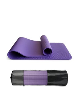 Generic Sworway YoSworway Yoga Mat, 10mm Thick Yoga Exercise Mat with Carry Bag, Exercise Mat for Yoga, Pilates, Fitness, Women, Men 183 x 61cmga Mat, 10mm Thick Yoga Exercise Mat with Carry Bag, Exercise Mat for Yoga, Pilates, Fitness, Women, Men 183 x 61cm  - Image 1