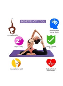 Generic Sworway YoSworway Yoga Mat, 10mm Thick Yoga Exercise Mat with Carry Bag, Exercise Mat for Yoga, Pilates, Fitness, Women, Men 183 x 61cmga Mat, 10mm Thick Yoga Exercise Mat with Carry Bag, Exercise Mat for Yoga, Pilates, Fitness, Women, Men 183 x 61cm  - Image 5
