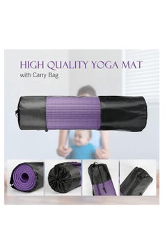 Generic Sworway YoSworway Yoga Mat, 10mm Thick Yoga Exercise Mat with Carry Bag, Exercise Mat for Yoga, Pilates, Fitness, Women, Men 183 x 61cmga Mat, 10mm Thick Yoga Exercise Mat with Carry Bag, Exercise Mat for Yoga, Pilates, Fitness, Women, Men 183 x 61cm  - Image 4