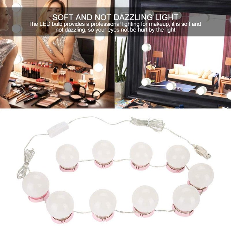 Hollywood style led vanity mirror lights kit with dimmable light bulbs lighting fixture strip for makeup vanity table set in dressing room - Image 5