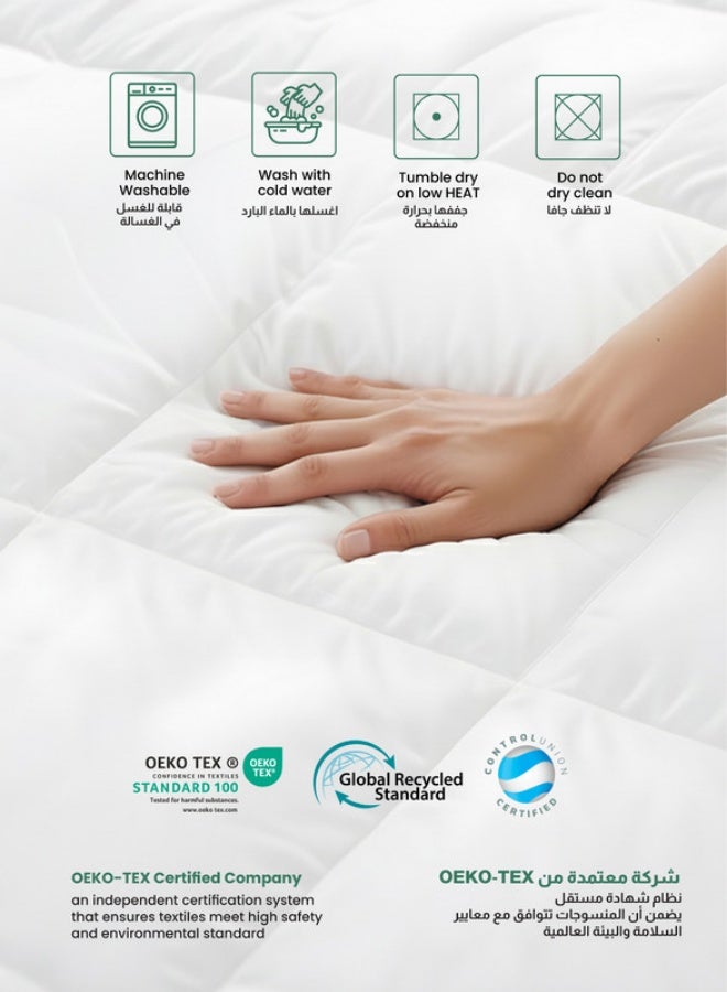 ريست لحاف سرير مضاد للميكروبات من الألياف الدقيقة البيضاء طوال الموسم، لحاف مبطن فاخر للنوم ومخيط (135 × 200 سم) - Image 5