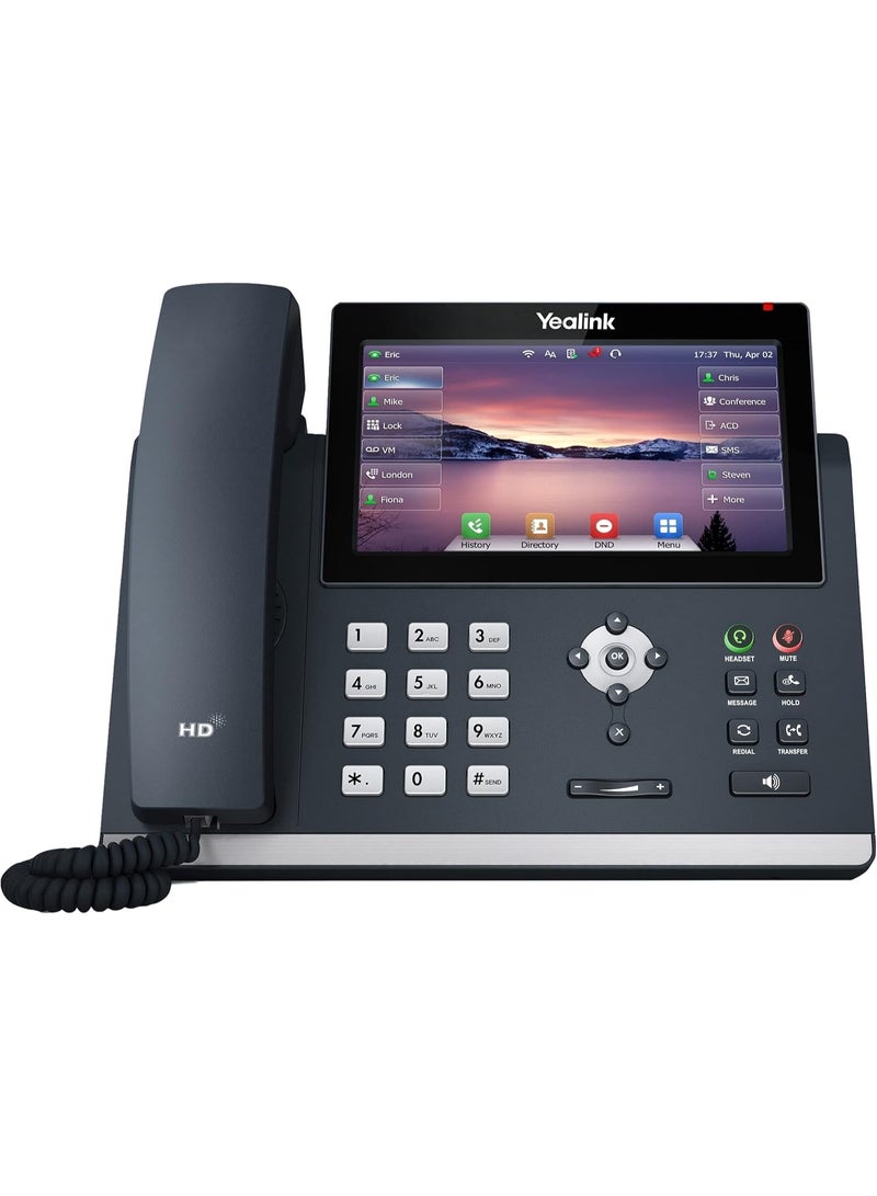 يالينك Yealink SIP-T48U Advanced IP Power over Ethernet Corded Phone with Optima HD Voice Technology and 7.0 Inch LCD Touch Screen Colour Display with Backlight (800 x 480 Pixel) - Image 2