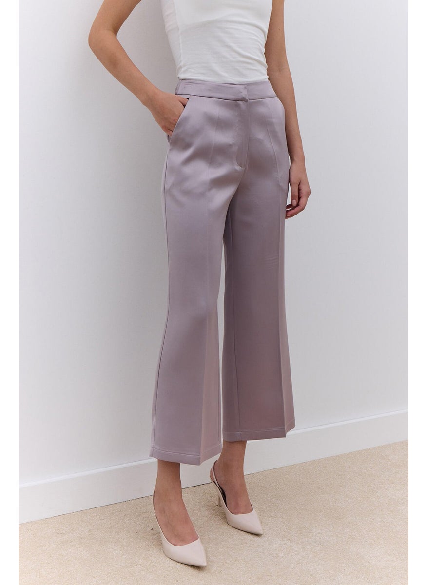 Manuka Satin Straight Leg Trousers Mink  - Image 4
