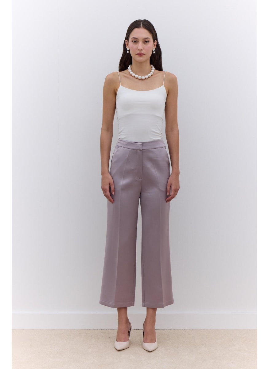 Manuka Satin Straight Leg Trousers Mink  - Image 2